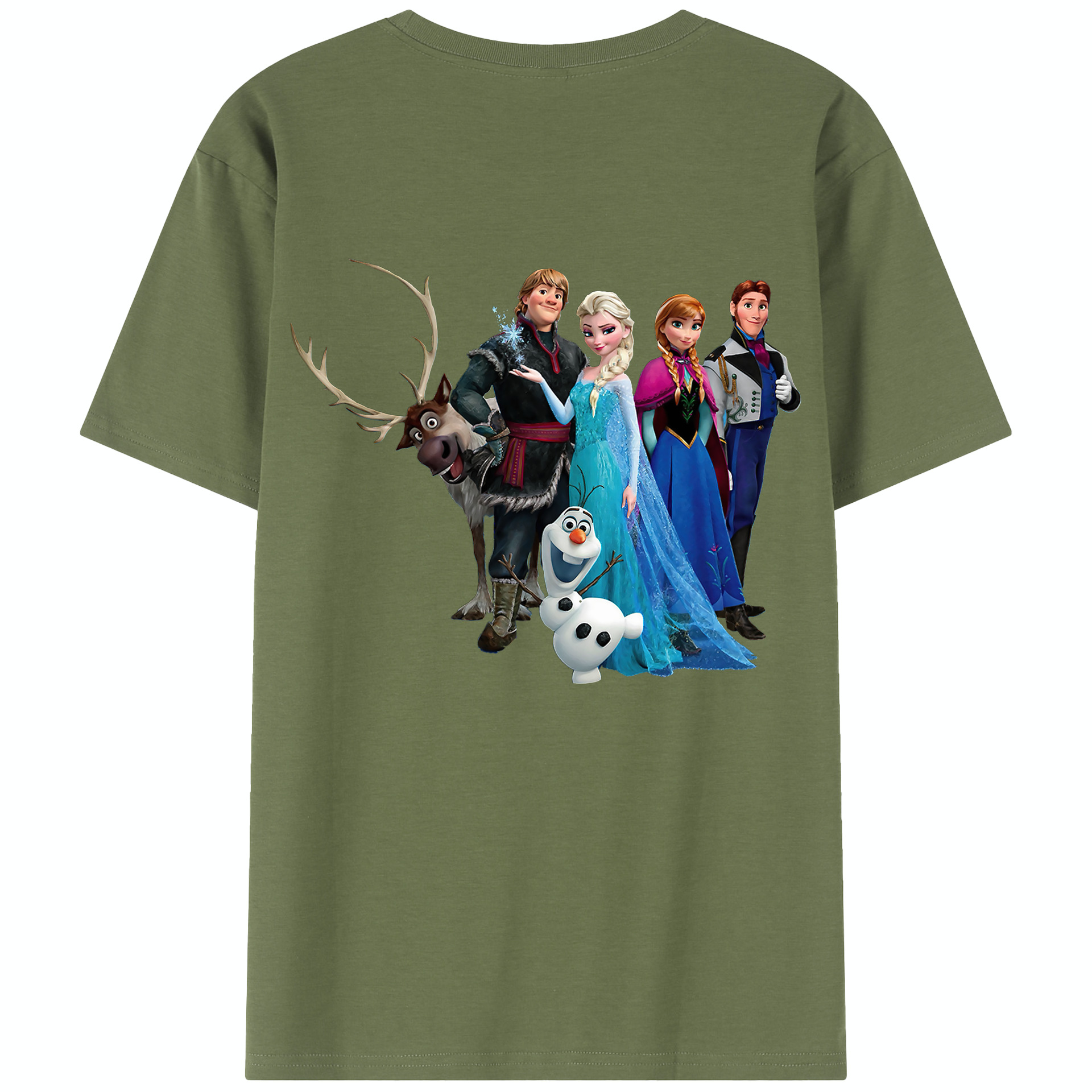 （画像用） アナと雪の女王 アンナ エルサ Frozen Anna Elsa 綿100％半袖Tシャツ（背面プリント）